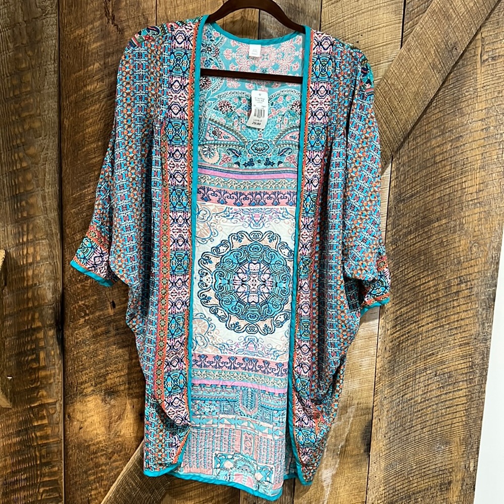 NWT printed kimono coverup swimsuit summertime